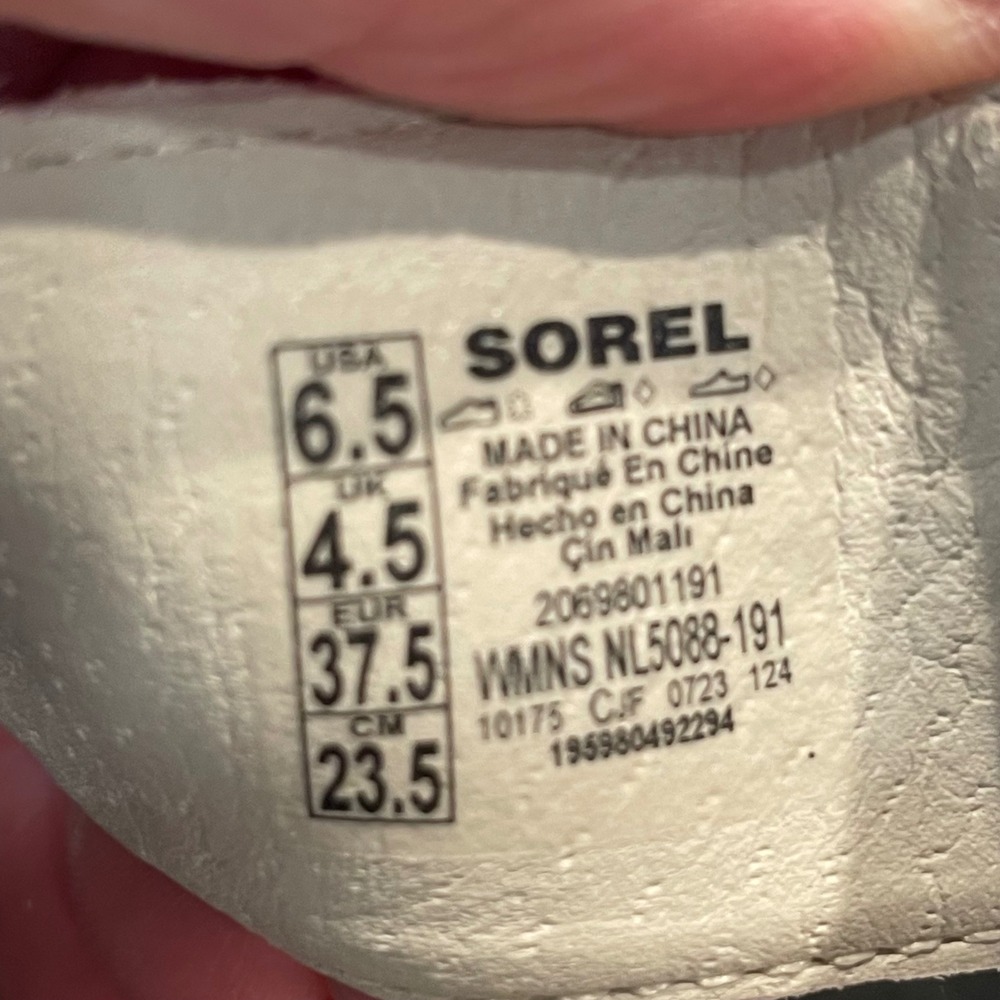 Sorel Joanie IV Slingback Wedge Sandal Sea Salt‎ Black Braided Platform Size 6.5 - Picture 7 of 8